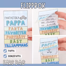 Fars dag-pyssel att skriv ut - Flippbok