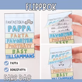 Fars dag-pyssel att skriv ut - Flippbok