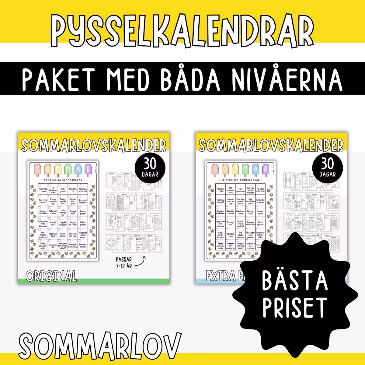 KOMBO sommarlovets pysselkalendrar