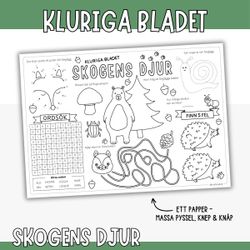 Skogens djur - kluriga bladet