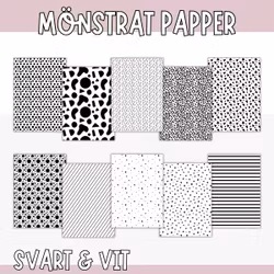 Mönstrat papper (svartvitt) - skriv ut själv