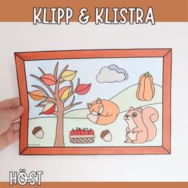 Klipp & klistra tavla - Höstpyssel att skriva ut