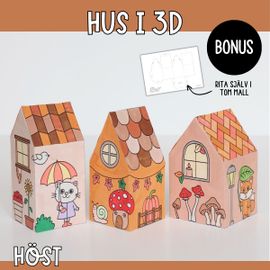 Hösthus i 3D - Höstpyssel att skriva ut
