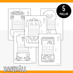 Skrivmallar som öppnas - Halloweenpyssel