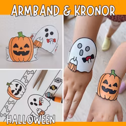 Halloweenpyssel för barn - Armband & huvudkronor