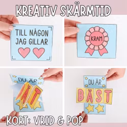 Kort som poppar - till någon jag gillar (mallar + video)