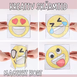 Magiskt kort - tema emoji (mallar + video)