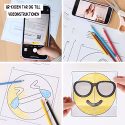 Magiskt kort - tema emoji (mallar + video)