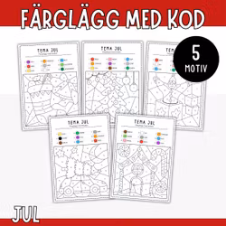 Färglägg med kod: jul
