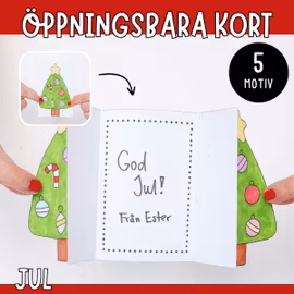 Julkort - Julpyssel att skriva ut