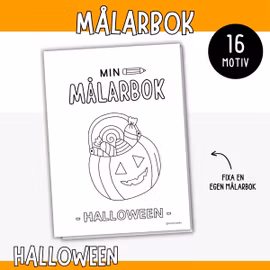 Målarbok halloween - 16 målarbilder att skriva ut