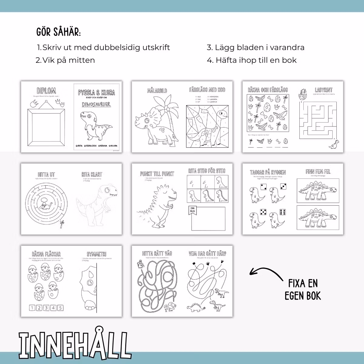 Dinosaurier - pyssla och klura