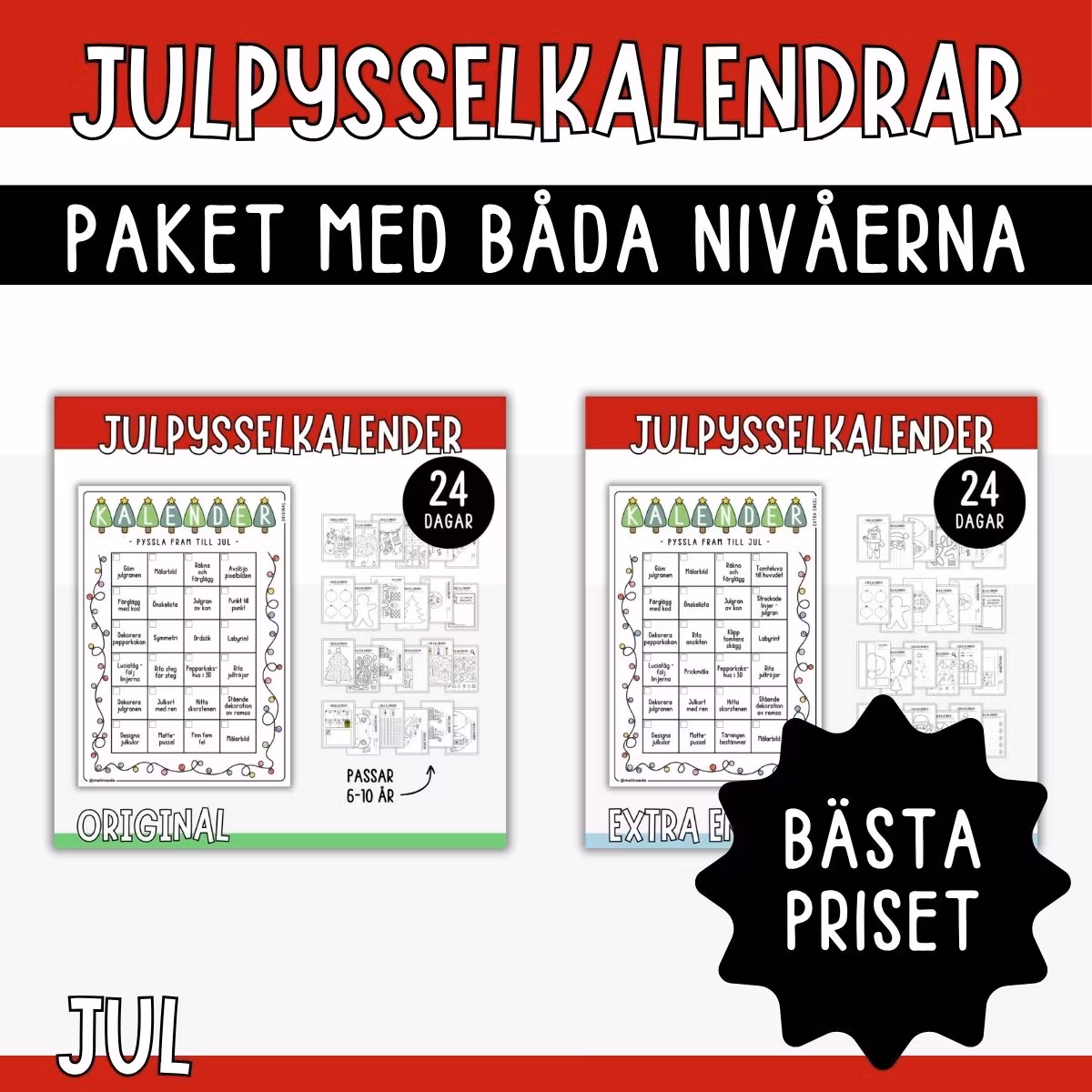 KOMBO pysselkalender original & extra enkel