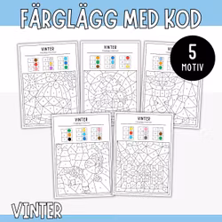 Färglägg med kod - Vinter