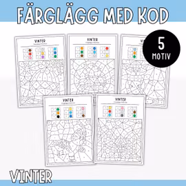 Färglägg med kod - Vinter