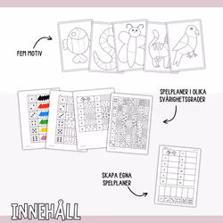 Färglägg med tärning - Djur