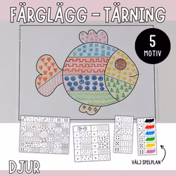 Färglägg med tärning - Djur