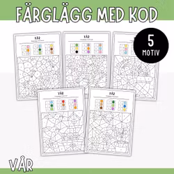 Färglägg med kod - Vår