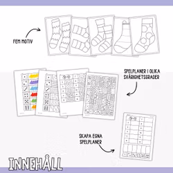 Färglägg med tärning - Rocka sockorna