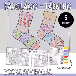 Färglägg med tärning - Rocka sockorna
