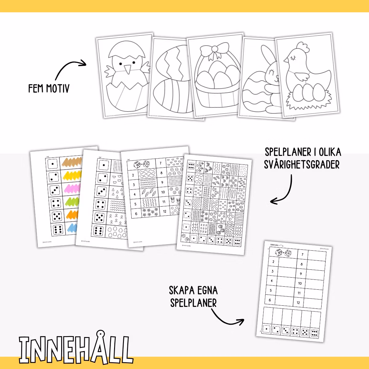 Färglägg med tärning - Påsk