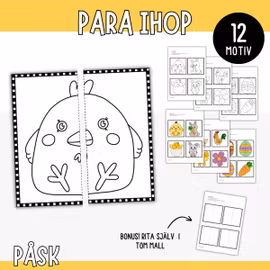 Para ihop påskmotiv – matchningsspel för barn