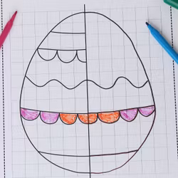 Symmetri - Rita och färglägg påskägg