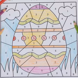 Påskpyssel - färglägg med kod