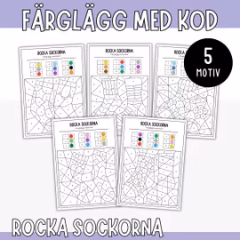 Färglägg med kod - Rocka sockorna