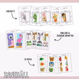 Öva symmetri - Pixelbilder tema djur