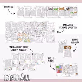 Hundrarutan - Övningar, spel och pixelbilder - Djur