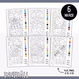 Färglägg med kod (räkna 0-20) - Rymden