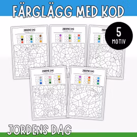 Färglägg med kod - Jordens dag