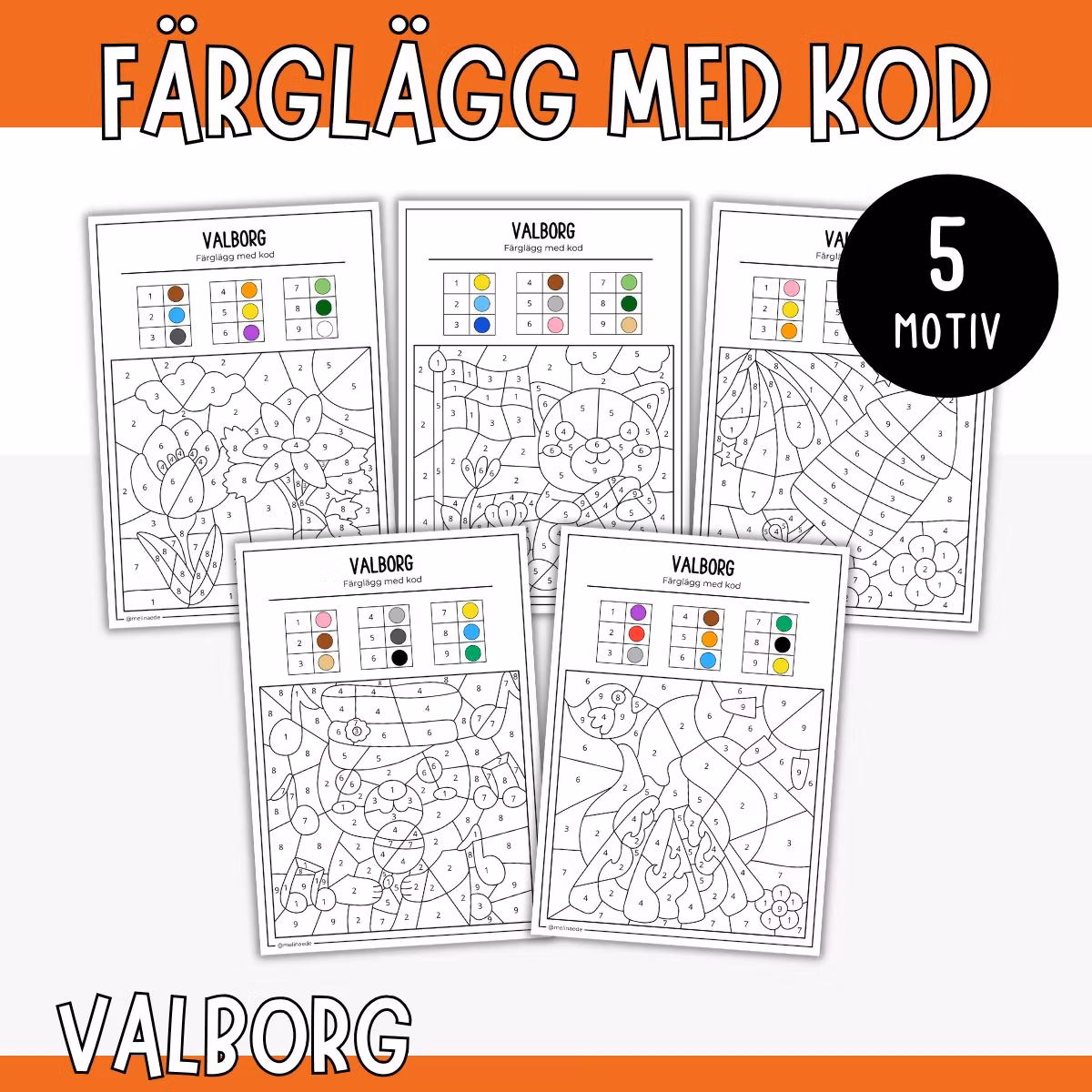 Färglägg med kod - Valborg