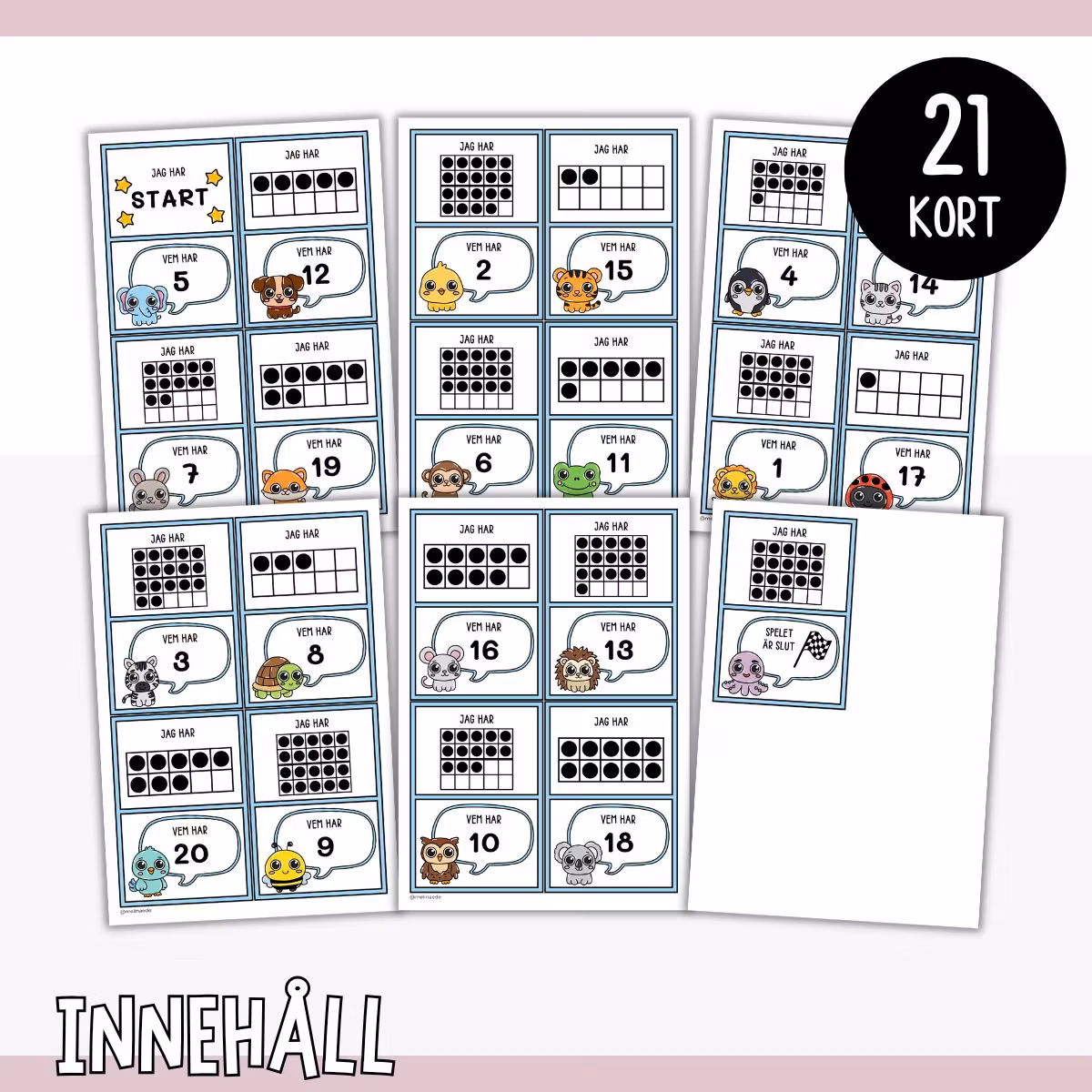 Jag har, vem har? - Mattespel tal 1-20
