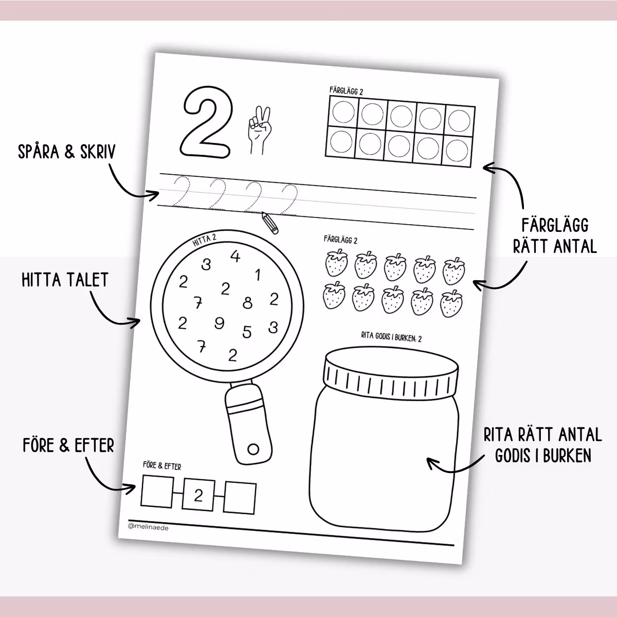 Jag lär mig siffror och tal (1-20) - Arbetsblad för barn