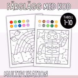 Färglägg med kod - Multiplikation (tabell 1–10)