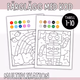 Färglägg med kod - Multiplikation (tabell 1–10)