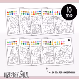 Färglägg med kod - Multiplikation (tabell 1–10)