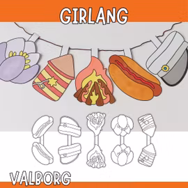 Girlang - Valborgspyssel att skriva ut