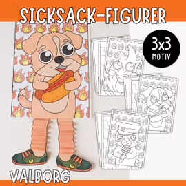 Sicksack-figurer - Valborgspyssel att skriva ut