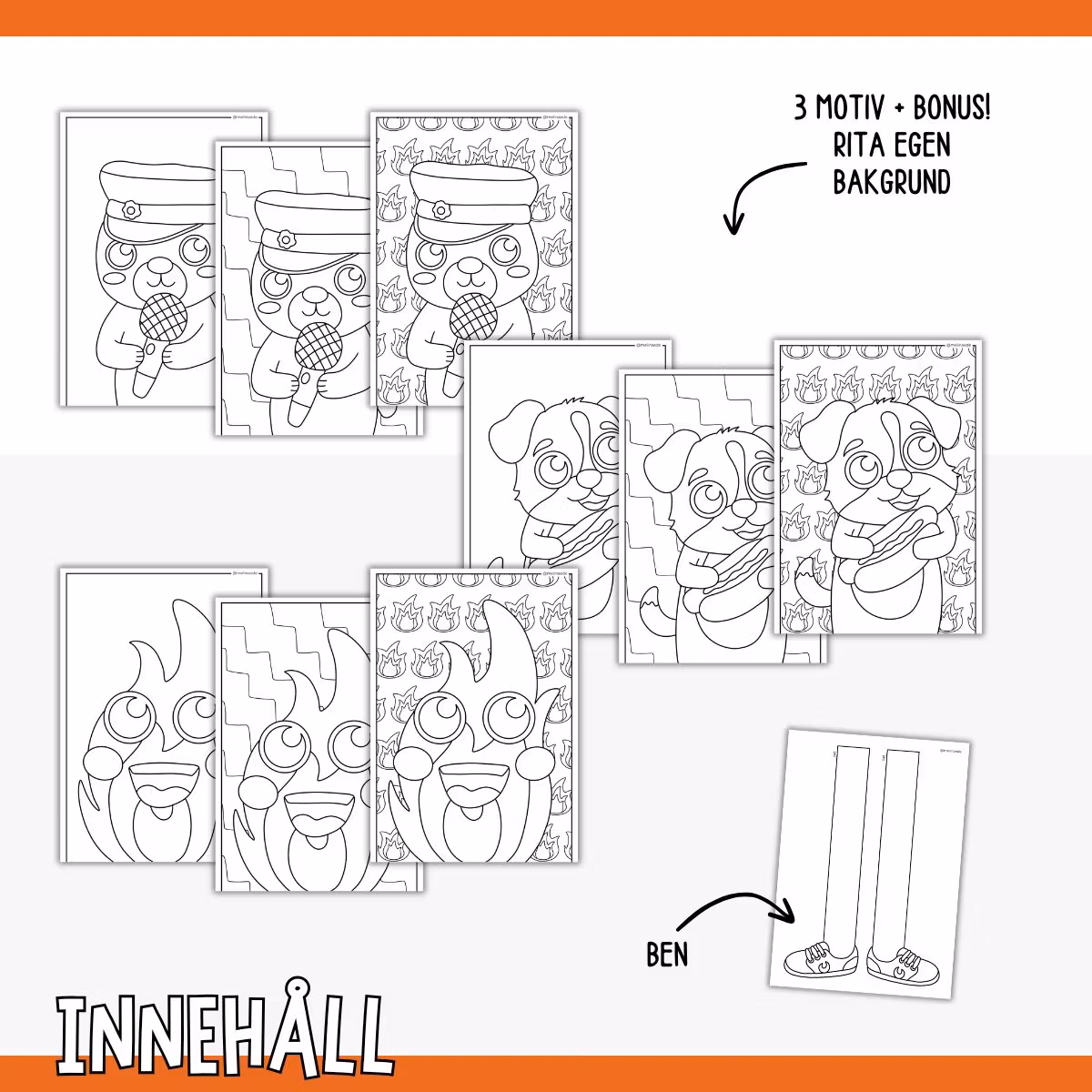 Sicksack-figurer - Valborgspyssel att skriva ut