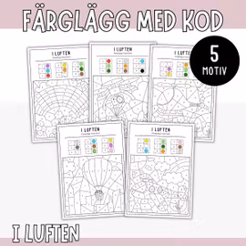 Färglägg med kod - I luften