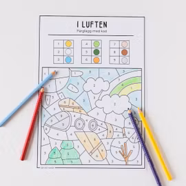Färglägg med kod - I luften
