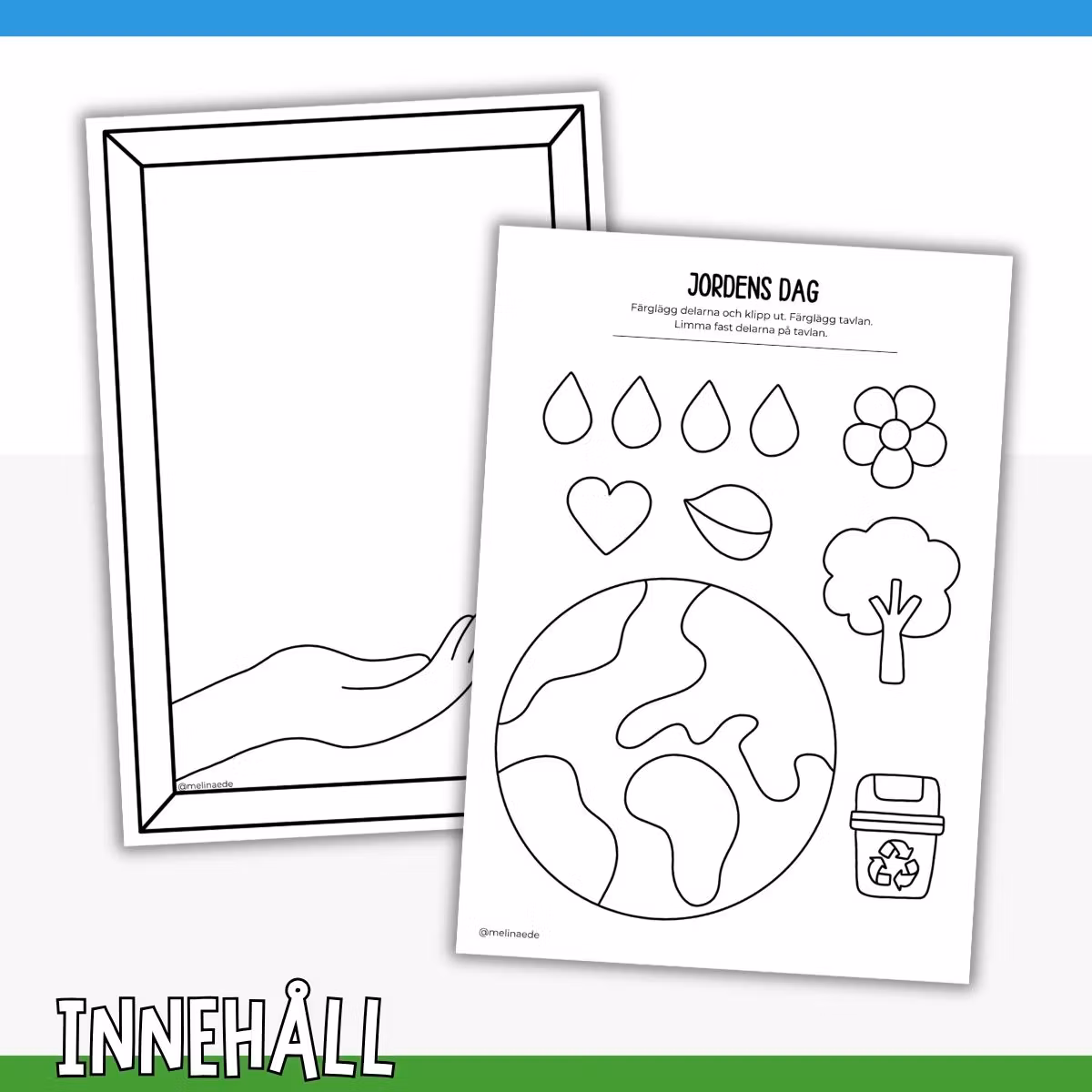 Pyssel jordens dag att skriva ut - Tavla