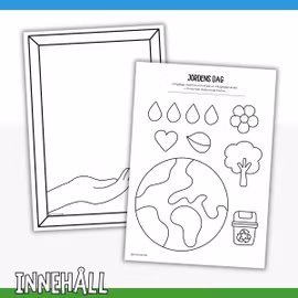Pyssel jordens dag att skriva ut - Tavla