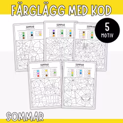 Färglägg med kod: sommar