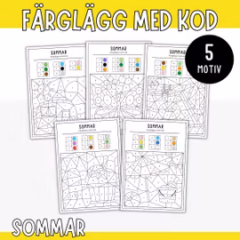 Färglägg med kod: sommar