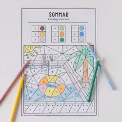 Färglägg med kod: sommar