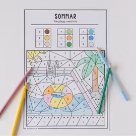 Färglägg med kod: sommar